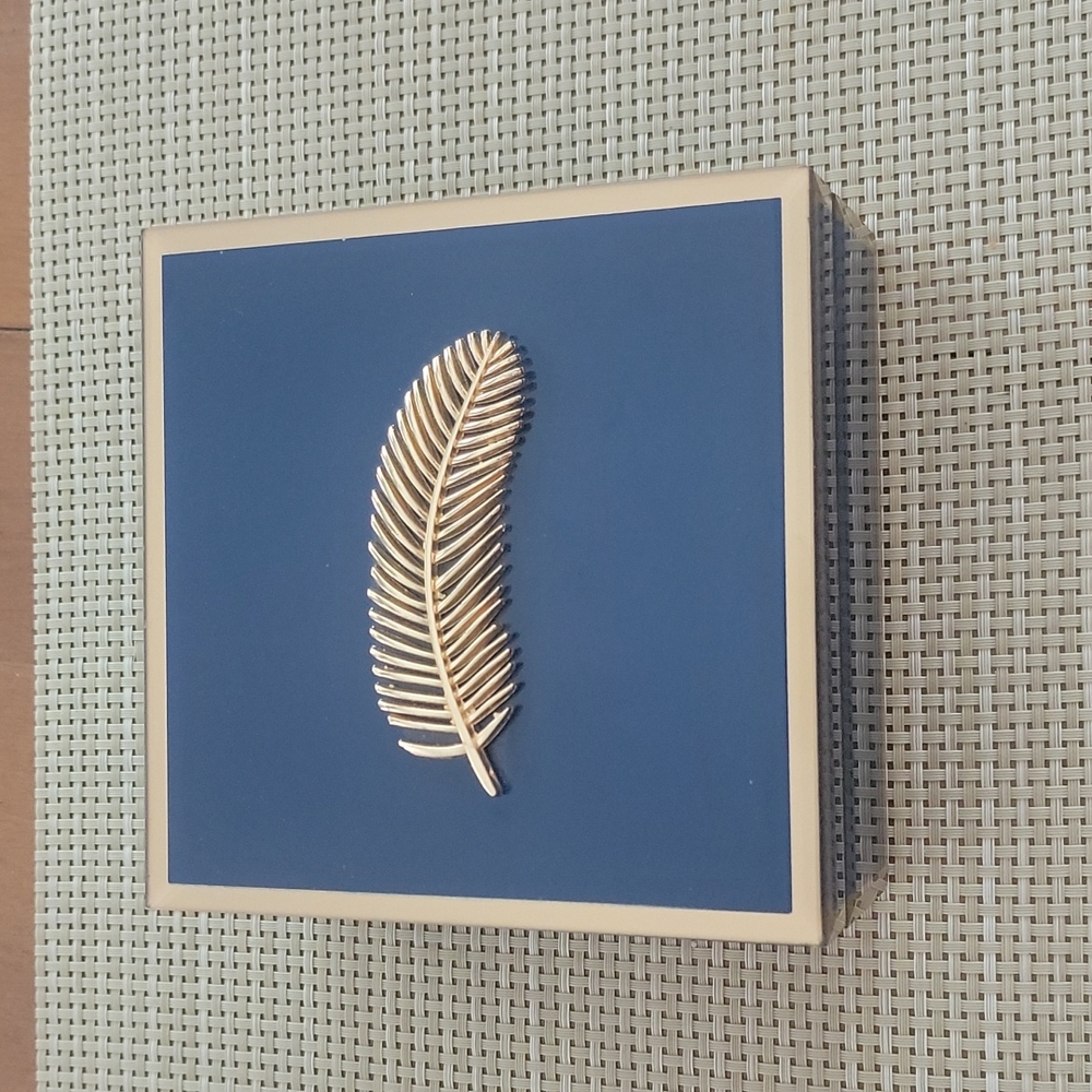 Navy and gold trinket box